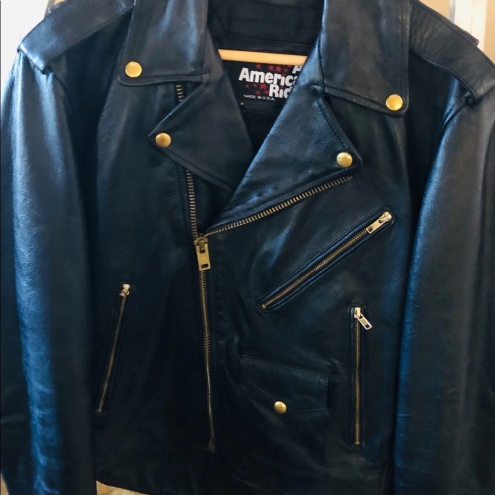 All American Rider Leather Biker Jacket Unisex